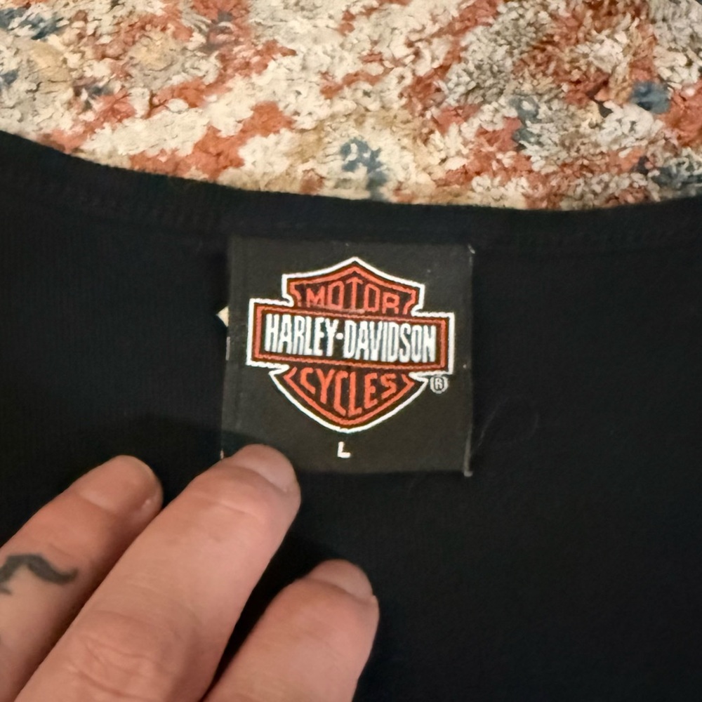 Harley Davidson Black Zip-Up Cardigan - Picture 4 of 7